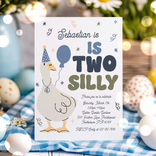 Two Silly Goose 2nd Birthday Party Spring Birthday Invitation