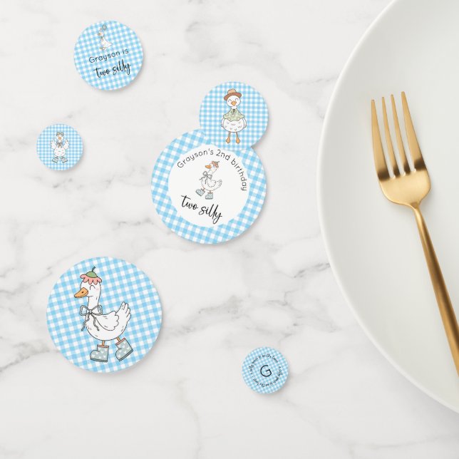 Two Silly Goose Blue Birthday Confetti (Group)
