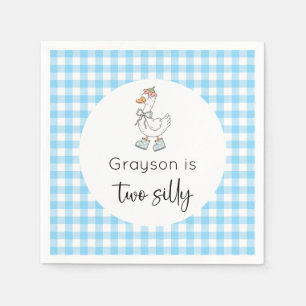 Two Silly Goose Blue Birthday Napkin