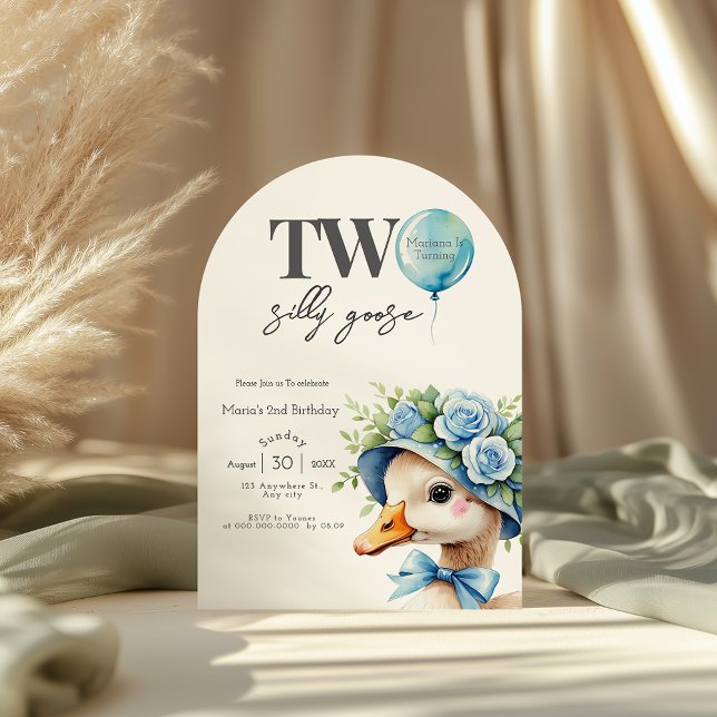 Two Silly Goose Boy 2nd Birthday  Invitation (Creator Uploaded)
