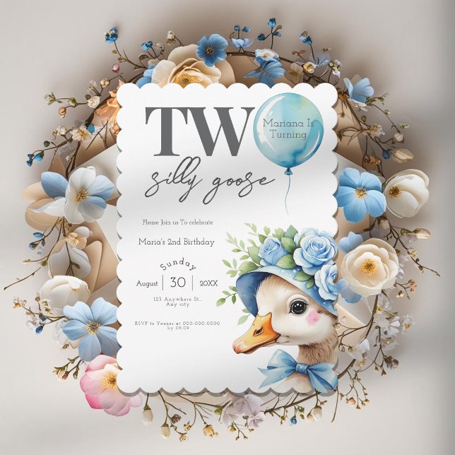 Two Silly Goose Boy 2nd Birthday  Invitation (Creator Uploaded)