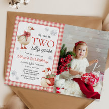 Two Silly Goose Christmas 2nd Birthday Photo
