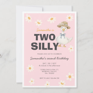 Two Silly Goose Daisy Birthday Party Invitation