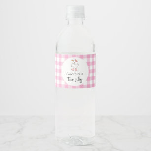 Two Silly Goose Pink Birthday Water Bottle Label