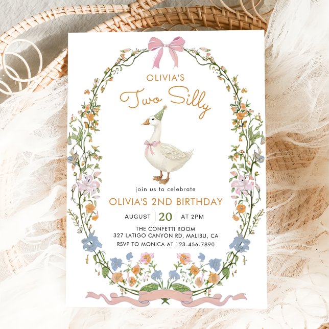Two Silly Goose Wildflower 2nd Birthday Invitation (Creator Uploaded)