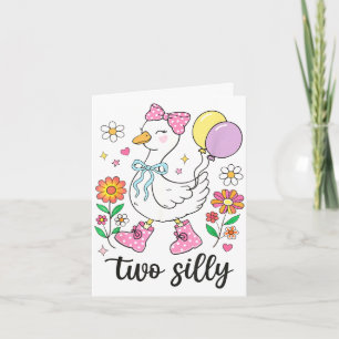Two silly second birthday goose 2nd birthday card