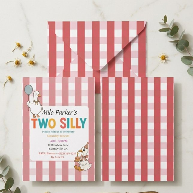 Two Silly Theme Modern Viral Aesthetic Birthday Invitation (Creator Uploaded)