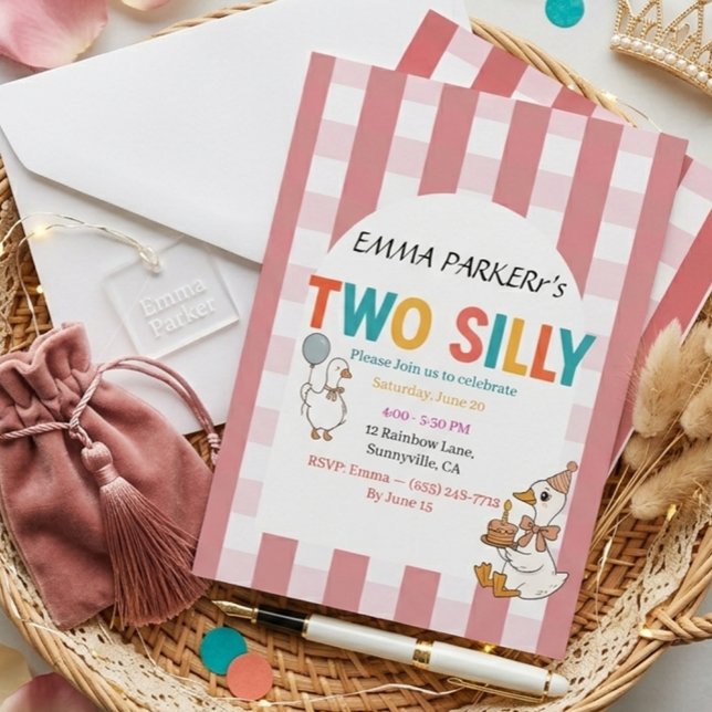 Two Silly Theme Modern Viral Aesthetic Birthday Invitation (Creator Uploaded)