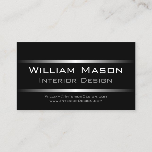 Two Silver Stripes Professional Business Card (Front)