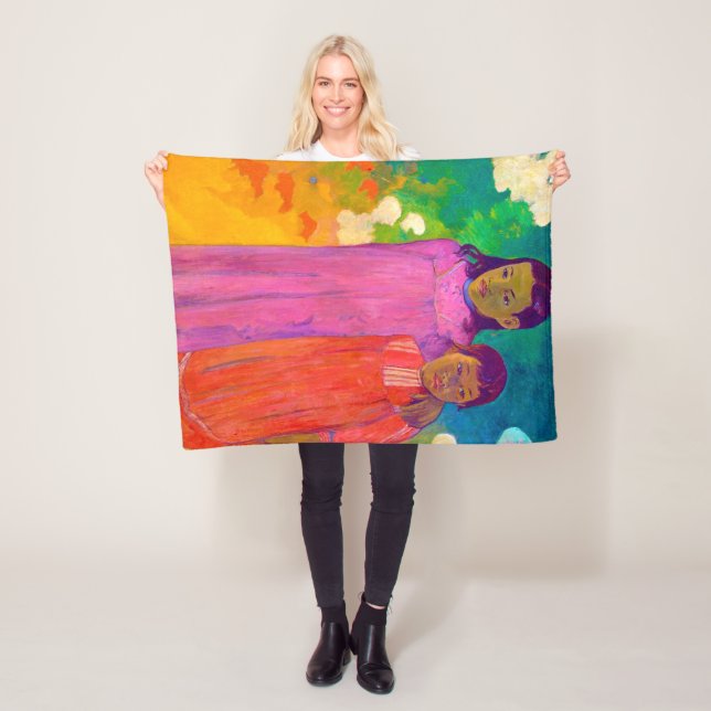 Two Sisters, Gauguin Fleece Blanket (In Situ)