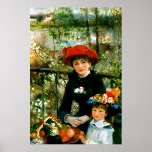 Two Sisters On the Terrace by Renoir Poster