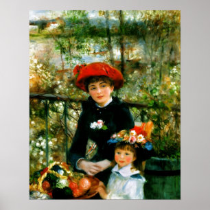Two Sisters On the Terrace by Renoir Poster