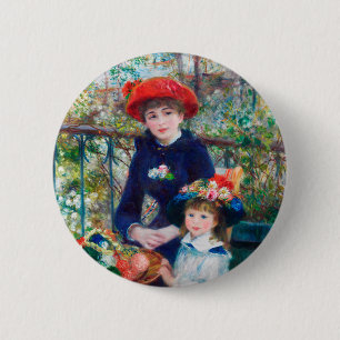 Two Sisters (On the Terrace) Pierre Auguste Renoir 6 Cm Round Badge