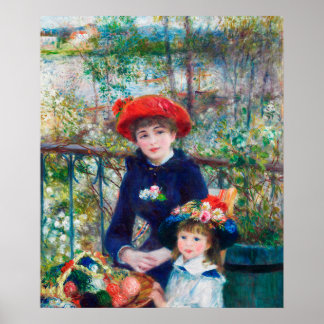 Two Sisters on the terrace, Renoir Poster