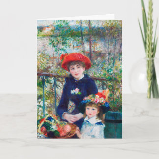 Two Sisters - Renoir Impressionist Painting 1881 Card