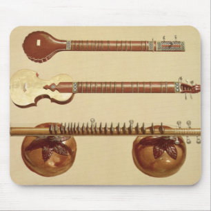 Two sitars and a rudra vina, Indian, from 'Musical Mouse Pad
