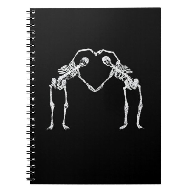Two Skeleton Hearts Hands Classic Notebook (Front)