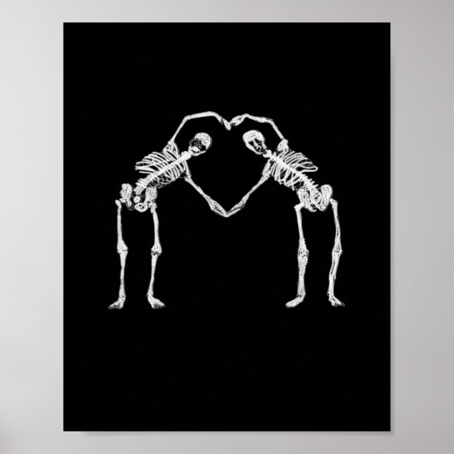 Two Skeleton Hearts Hands Classic Poster (Front)