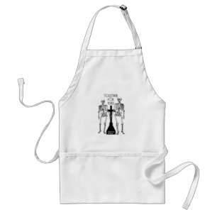 Two skeletons in love standard apron