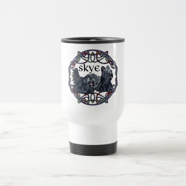 Two Skye Terriers Celtic Travel Mug (Center)