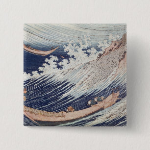 Two Small Fishing Boats on the Sea 15 Cm Square Badge