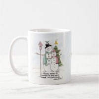 Two Snow People Watercolor Magic Winter Scene 