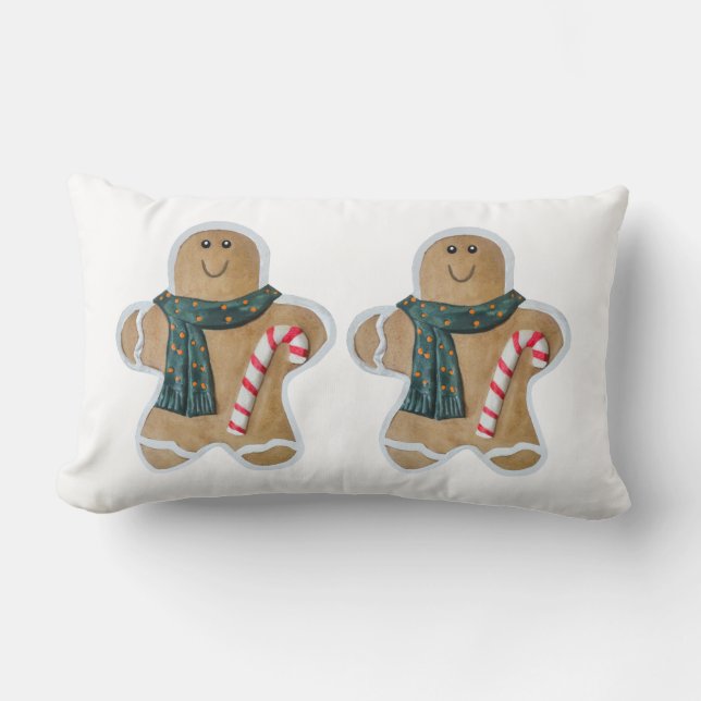 Two snowman biscuits Cushion (Front)