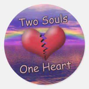 Two Souls One Heart Classic Round Sticker