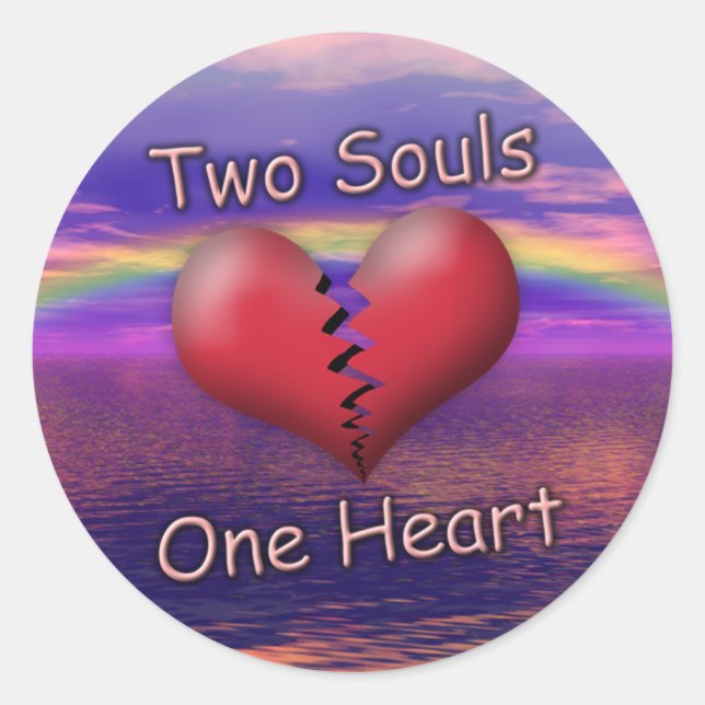 Two Souls One Heart Classic Round Sticker (Front)