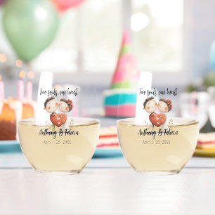 Two Souls, One Heart Customisable Wedding Stemless Wine Glass