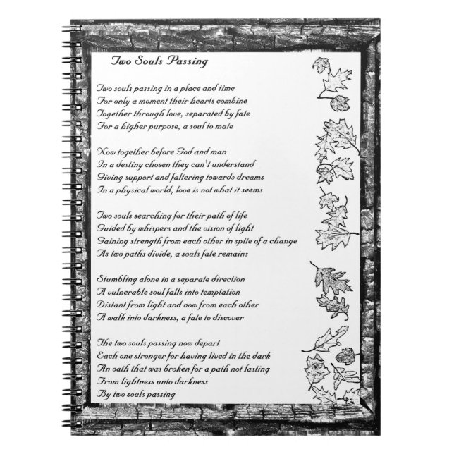 Two Souls Passing Spiral Notebook (Front)
