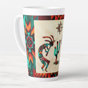Two Southwest Kokopelli Latte Mug
