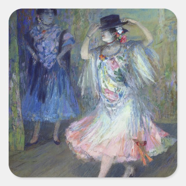 Two Spanish Dancers, 1852 Square Sticker (Front)