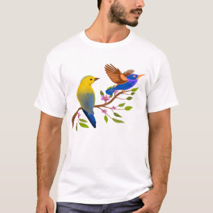 Two sparrows sitting on a tree branch T-Shirt