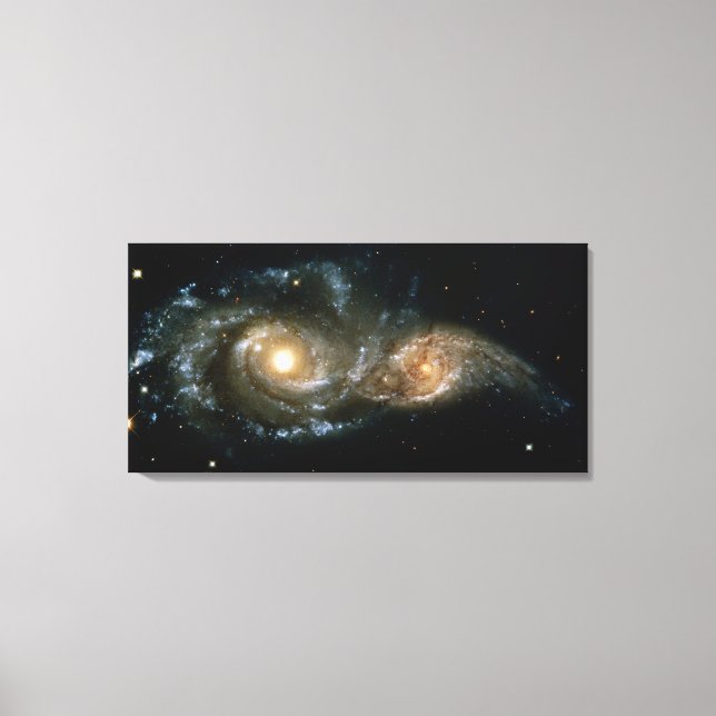 Two Spiral Galaxies Canvas Print (Front)