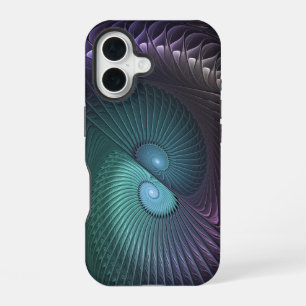 Two Spirals Colourful Modern Abstract Fractal Art iPhone 16 Case