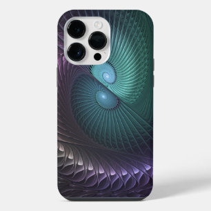 Two Spirals Colourful Modern Abstract Fractal Art iPhone 14 Pro Max Case