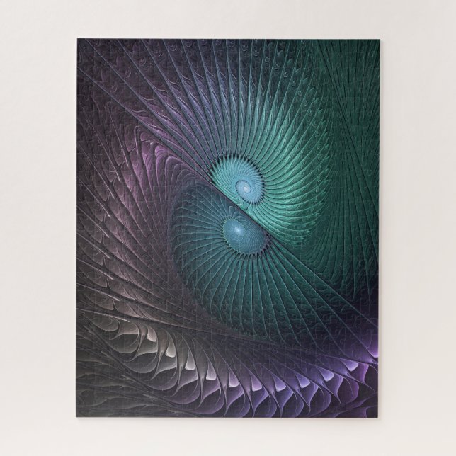 Two Spirals Colourful Modern Abstract Fractal Art Jigsaw Puzzle (Vertical)