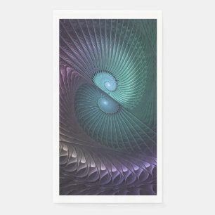 Two Spirals Colourful Modern Abstract Fractal Art Napkin