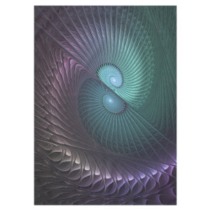 Two Spirals Colourful Modern Abstract Fractal Art Tablecloth