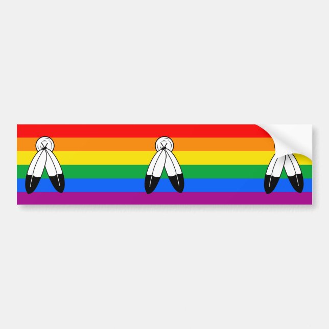 Two-Spirit LGBTQ+ Pride Flag Bumper Sticker (Front)