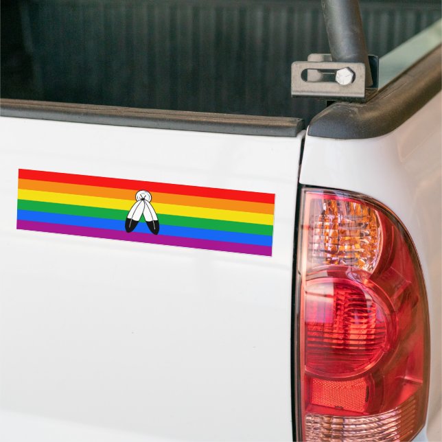 Two-Spirit LGBTQ+ Pride Flag Bumper Sticker (On Truck)