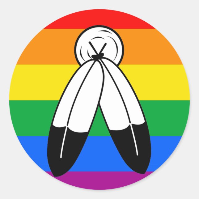 Two-Spirit LGBTQ+ Pride Flag Classic Round Sticker (Front)
