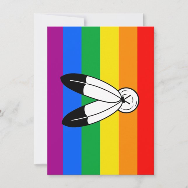 Two-Spirit LGBTQ+ Pride Flag Holiday Card (Front)