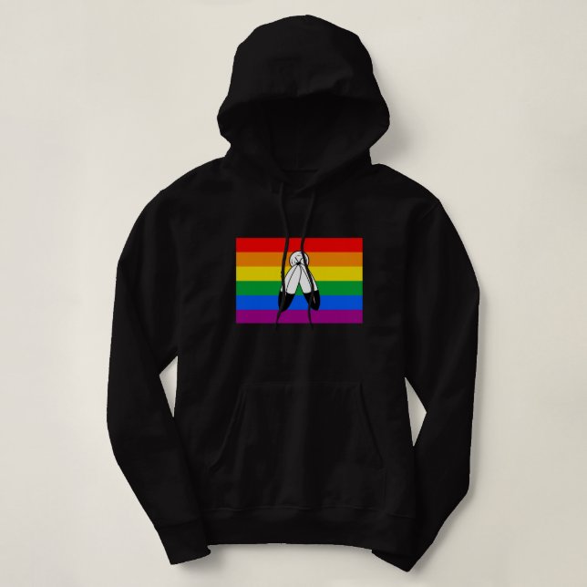 Two-Spirit LGBTQ+ Pride Flag Hoodie (Design Front)