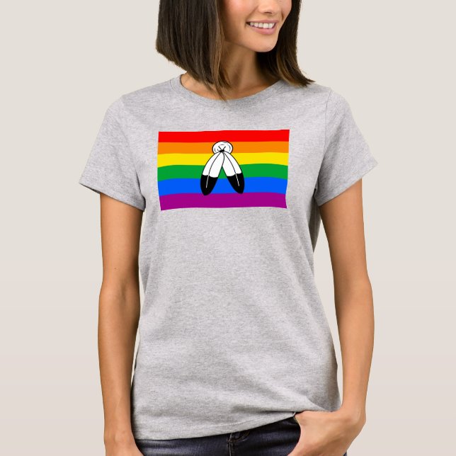 Two-Spirit LGBTQ+ Pride Flag T-Shirt (Front)
