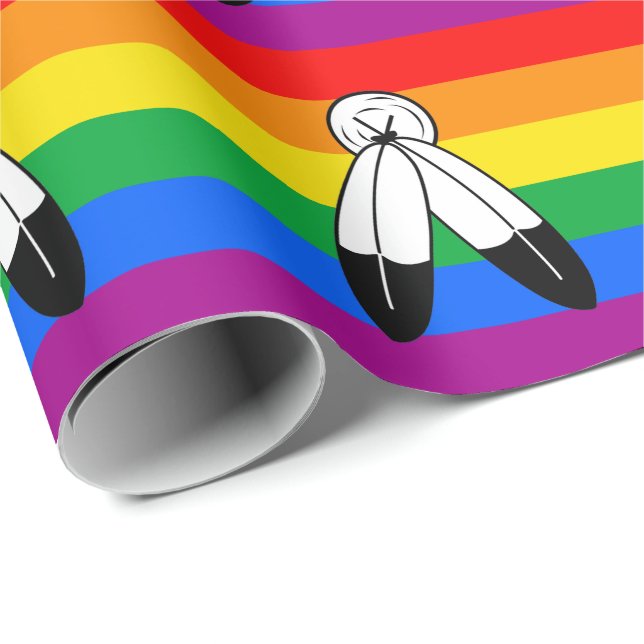 Two-Spirit LGBTQ+ Pride Flag Wrapping Paper (Roll Corner)