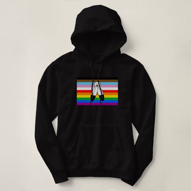 Two-Spirit LGBTQ+ Progress Pride Flag Hoodie (Design Front)