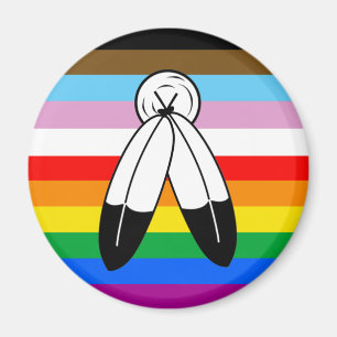 Two-Spirit LGBTQ+ Progress Pride Flag Magnet