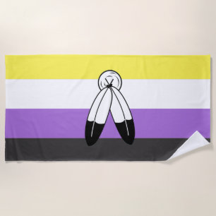 Two-Spirit Nonbinary Pride Flag Beach Towel